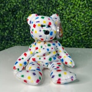 RARE! TY Confetti Beanie Baby-TY2K Bear w/ TAG & Protector